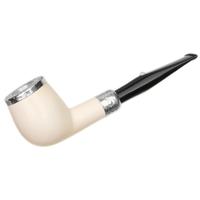 Barling Ivory 1812 Smooth Meerschaum Billiard with Silver Cap (with Pocket Case) (9mm)