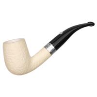 Barling Ivory 1812 Rusticated Meerschaum Bent Billiard with Silver (with Case) (9mm)