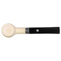 Barling Ivory 1812 Rusticated Meerschaum Bent Billiard with Silver (with Case) (9mm)