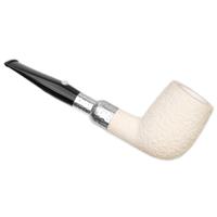 Barling Ivory 1812 Rusticated Meerschaum Billiard with Silver Spigot (with Case) (9mm)