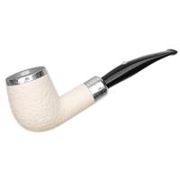 Barling Ivory 1812 Rusticated Meerschaum Bent Billiard with Silver Cap (with Case) (9mm)