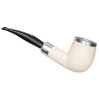 Barling Ivory 1812 Rusticated Meerschaum Bent Billiard with Silver Cap (with Case) (9mm)
