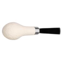 Barling Ivory 1812 Rusticated Meerschaum Bent Billiard with Silver Cap (with Case) (9mm)