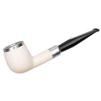 Barling Ivory 1812 Smooth Meerschaum Billiard with Silver Cap (with Case) (9mm)