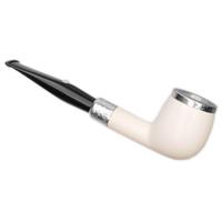 Barling Ivory 1812 Smooth Meerschaum Billiard with Silver Cap (with Case) (9mm)
