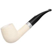 Barling Ivory 1812 Meerschaum Rusticated Bent with Silver (with Case) (9mm)