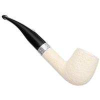 Barling Ivory 1812 Meerschaum Rusticated Bent with Silver (with Case) (9mm)