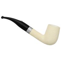 Barling Ivory 1812 Meerschaum Rusticated Bent with Silver (with Case) (9mm)
