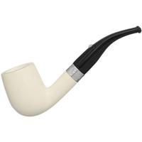 Barling Ivory 1812 Meerschaum Smooth Bent with Silver (with Case) (9mm)
