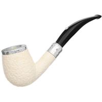 Barling Ivory 1812 Meerschaum Rusticated Bent with Silver Cap (with Case) (9mm)