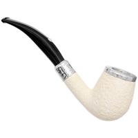 Barling Ivory 1812 Meerschaum Rusticated Bent with Silver Cap (with Case) (9mm)