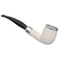 Barling Ivory 1812 Meerschaum Smooth Bent with Silver Cap (with Case) (9mm)