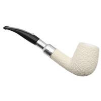 Barling Ivory 1812 Meerschaum Rusticated Bent with Silver Spigot (with Case) (9mm)