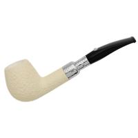 Barling Ivory 1812 Meerschaum Rusticated Bent with Silver Spigot (with Case) (9mm)