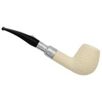 Barling Ivory 1812 Meerschaum Rusticated Bent with Silver Spigot (with Case) (9mm)