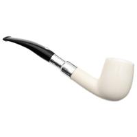 Barling Ivory 1812 Meerschaum Smooth Bent with Silver Spigot (with Case) (9mm)