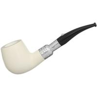 Barling Ivory 1812 Meerschaum Smooth Bent with Silver Spigot (with Case) (9mm)