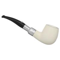 Barling Ivory 1812 Meerschaum Smooth Bent with Silver Spigot (with Case) (9mm)