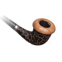 Ser Jacopo Maior Sandblasted Calabash Churchwarden with Silver (S1) (D)