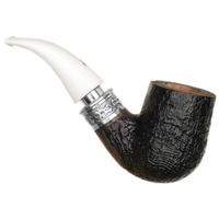 Ser Jacopo Albus et Niger Sandblasted Bent Billiard with Silver (S1) (C)