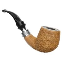 Ser Jacopo Leonardo Delecta Spongia Rusticated Bent Billiard with Silver (R2) (E) (9mm)