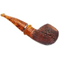 Ser Jacopo Amber Delecta Sandblasted Bent Apple with Silver (S2) (C)