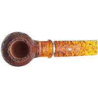 Ser Jacopo Amber Delecta Sandblasted Bent Apple with Silver (S2) (C)