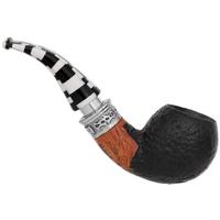 Ser Jacopo Albus et Niger Delecta Sandblasted Bent Apple with Silver (S1) (D)
