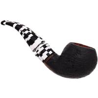 Ser Jacopo Albus et Niger Delecta Sandblasted Bent Apple with Silver (S1) (D) (9mm)