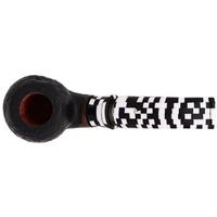 Ser Jacopo Albus et Niger Delecta Sandblasted Bent Apple with Silver (S1) (D) (9mm)