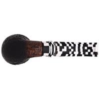 Ser Jacopo Albus et Niger Delecta Sandblasted Bent Apple with Silver (S1) (D) (9mm)