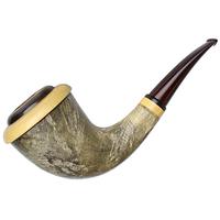 Tonni Nielsen Sandblasted Buckeye Burl Calabash with Boxwood and Blackwood (Viking)