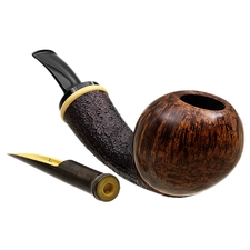 Lars Ivarsson Partially Sandblasted Bent Ball with Boxwood (0516)