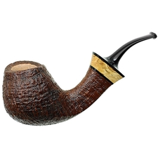 Kent Rasmussen Sandblasted Asymmetric Bent Brandy with Masur Birch