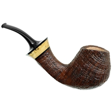 Kent Rasmussen Sandblasted Asymmetric Bent Brandy with Masur Birch