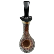 Kent Rasmussen Sandblasted Asymmetric Bent Brandy with Masur Birch