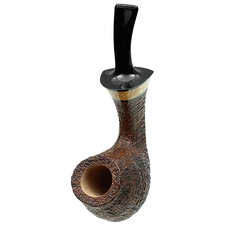 Kent Rasmussen Sandblasted Asymmetric Bent Brandy with Masur Birch