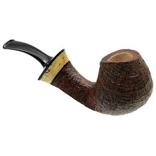 Kent Rasmussen Sandblasted Asymmetric Bent Brandy with Masur Birch