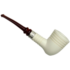IMP Meerschaum Smooth Bent Billiard with Silver (with Case)