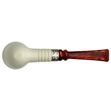 IMP Meerschaum Smooth Bent Billiard with Silver (with Case)