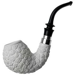 IMP Meerschaum Rusticated Bent Egg with Silver (with Case)