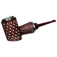 IMP Meerschaum Lattice Reverse Calabash Cherrywood with Silver (with Pocket Case)