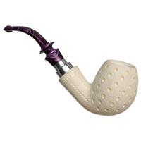 IMP Meerschaum Lattice Bent Egg with Silver (with Pocket Case)