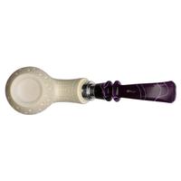 IMP Meerschaum Lattice Bent Egg with Silver (with Pocket Case)