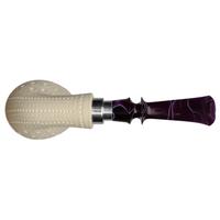IMP Meerschaum Lattice Bent Egg with Silver (with Pocket Case)