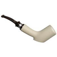 IMP Meerschaum Rusticated Bent Billiard with Silver (with Case)