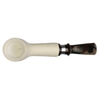 IMP Meerschaum Rusticated Bent Billiard with Silver (with Case)