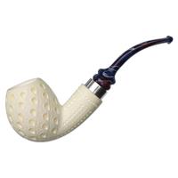 IMP Meerschaum Lattice Bent Egg with Silver (with Case)