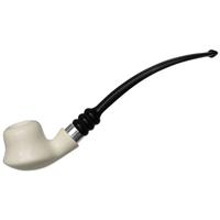 IMP Meerschaum Smooth Volcano with Silver (with Case and Churchwarden Stem)