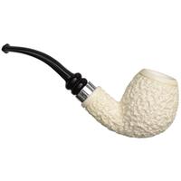 IMP Meerschaum Rusticated Bent Egg with Silver (with Case)